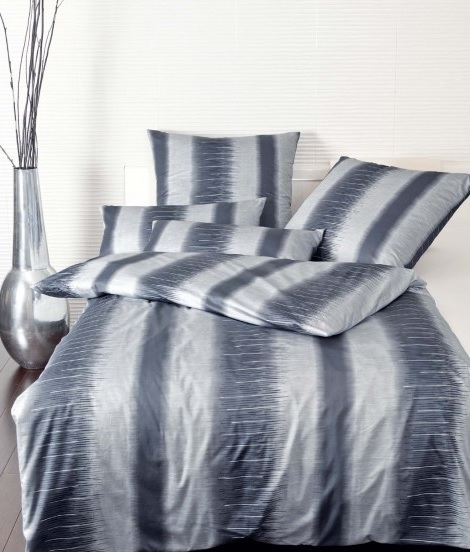 Janine messina overtrek satijn,blauw,streep,beddengoed MESSINA 43041/02